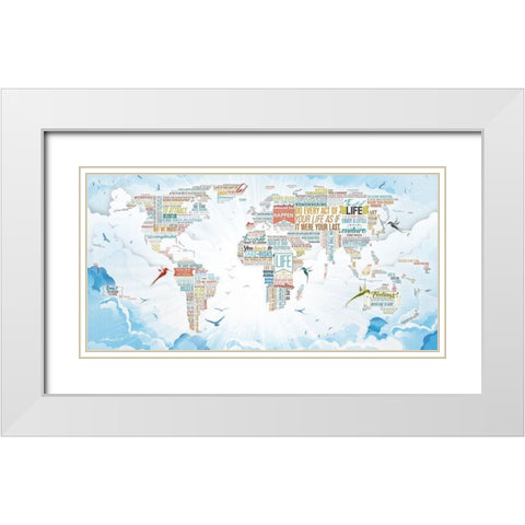 World of Life-In Heaven White Modern Wood Framed Art Print with Double Matting by Mikael D. Design