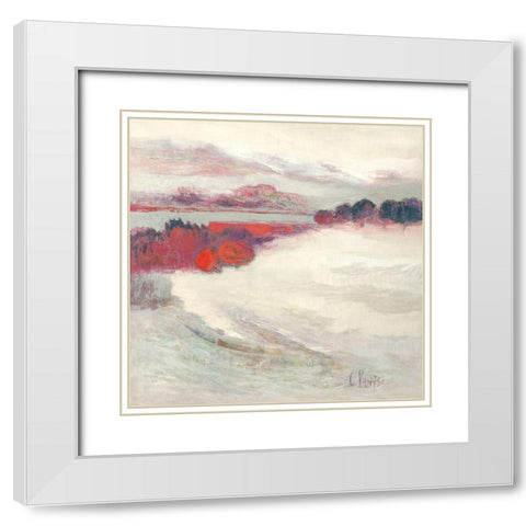 Premieres neiges White Modern Wood Framed Art Print with Double Matting by Parise, Chantal