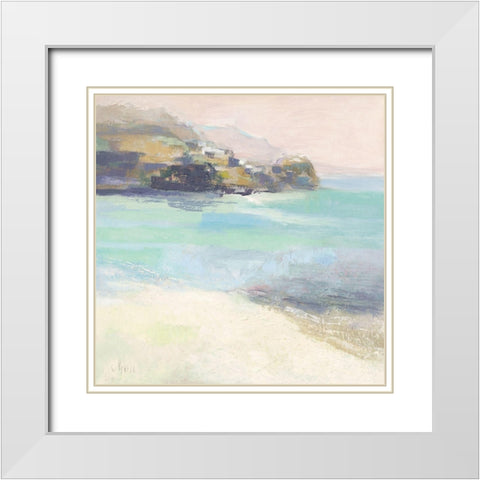 Rivage Corse White Modern Wood Framed Art Print with Double Matting by Parise, Chantal