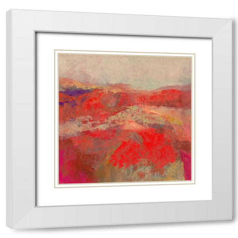 Floraison White Modern Wood Framed Art Print with Double Matting by Parise, Chantal