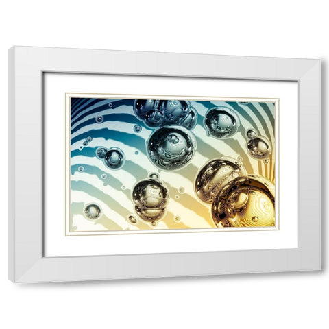 Bubble Bicolor White Modern Wood Framed Art Print with Double Matting by Steger, Uwe
