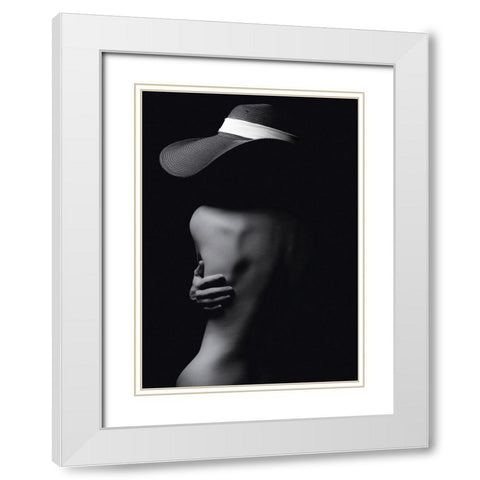 The Black Hat White Modern Wood Framed Art Print with Double Matting by Milillo, Marco