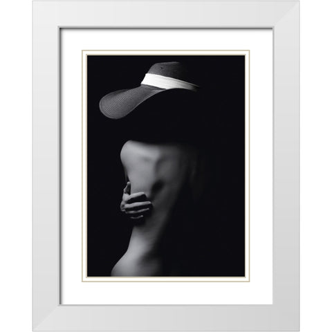 The Black Hat White Modern Wood Framed Art Print with Double Matting by Milillo, Marco