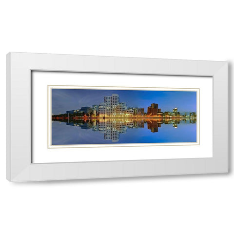 Dusseldorf - Medienhafen White Modern Wood Framed Art Print with Double Matting by Fischer, Rolf