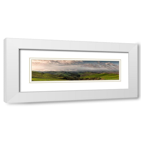 Toscana - Crete Senesi White Modern Wood Framed Art Print with Double Matting by Fischer, Rolf
