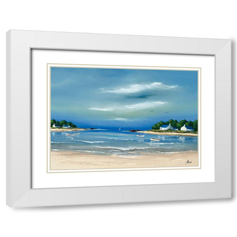 Cote bretonne II White Modern Wood Framed Art Print with Double Matting by Flanet, Frederic