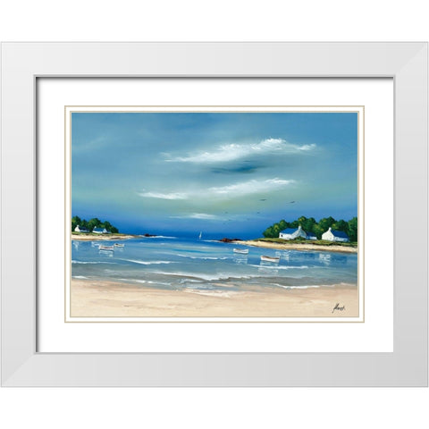 Cote bretonne II White Modern Wood Framed Art Print with Double Matting by Flanet, Frederic