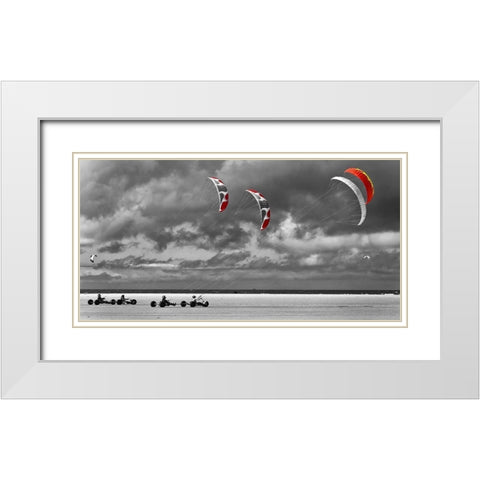 St. Peter Ording White Modern Wood Framed Art Print with Double Matting by Fischer, Rolf