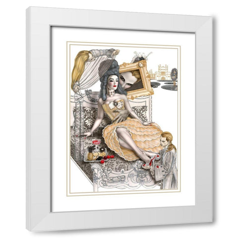 Cinderella White Modern Wood Framed Art Print with Double Matting by Horwath, Sara