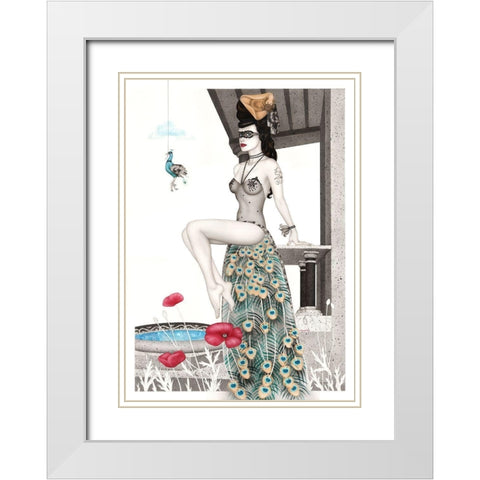 Swimmingpool White Modern Wood Framed Art Print with Double Matting by Horwath, Sara