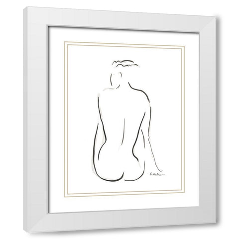 Anabelle White Modern Wood Framed Art Print with Double Matting by Marteau, Frederique