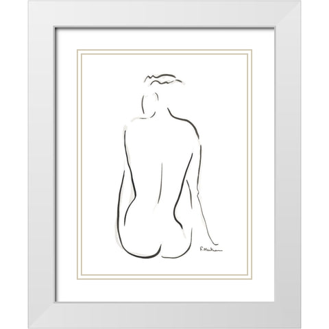 Anabelle White Modern Wood Framed Art Print with Double Matting by Marteau, Frederique