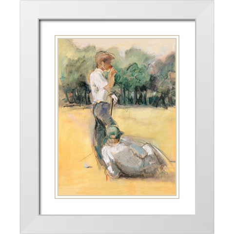 Give it a rest White Modern Wood Framed Art Print with Double Matting by Declercq, Huguette
