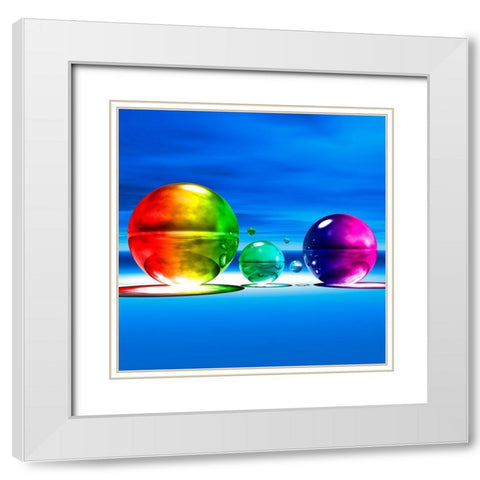 Rainbowl I White Modern Wood Framed Art Print with Double Matting by Hillert, Peter