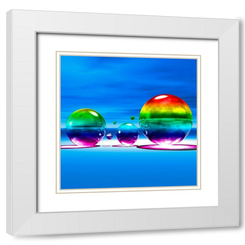 Rainbowl III White Modern Wood Framed Art Print with Double Matting by Hillert, Peter