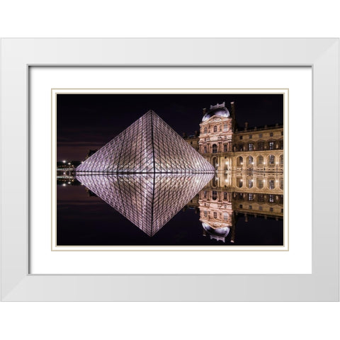 Le Diamant de Paris White Modern Wood Framed Art Print with Double Matting by Bertrande, Arnaud