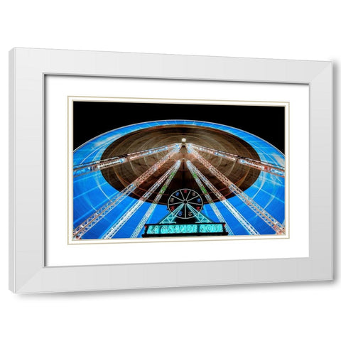 La grande roue White Modern Wood Framed Art Print with Double Matting by Bertrande, Arnaud