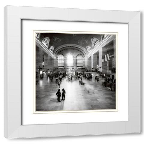 Grand Central Station White Modern Wood Framed Art Print with Double Matting by Bertrande, Arnaud