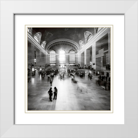 Grand Central Station White Modern Wood Framed Art Print with Double Matting by Bertrande, Arnaud