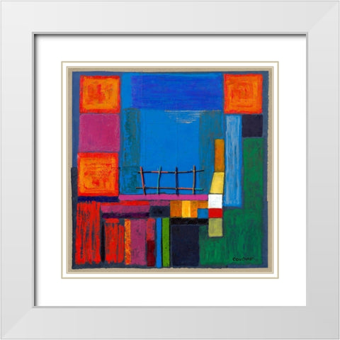 terrasse avec vue mer White Modern Wood Framed Art Print with Double Matting by Roudine, Noëlle