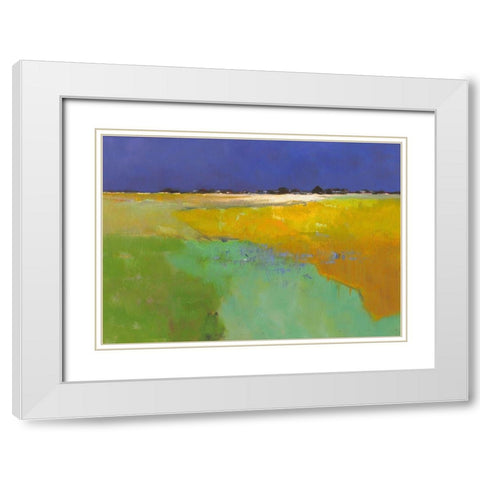Colourful Land White Modern Wood Framed Art Print with Double Matting by Groenhart, Jan