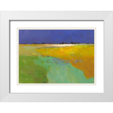 Colourful Land White Modern Wood Framed Art Print with Double Matting by Groenhart, Jan