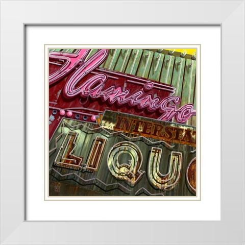 Flamingo Liquor s White Modern Wood Framed Art Print with Double Matting by van Sprengel, Didier