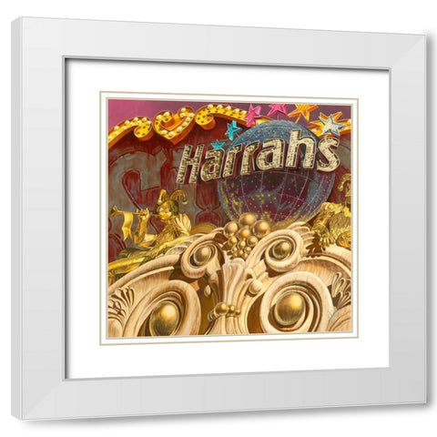 Harrah s White Modern Wood Framed Art Print with Double Matting by van Sprengel, Didier