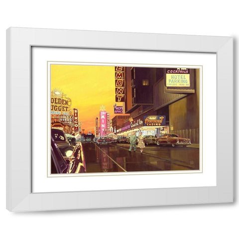 Fremont Hotel White Modern Wood Framed Art Print with Double Matting by van Sprengel, Didier