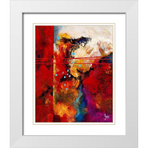 Precieux White Modern Wood Framed Art Print with Double Matting by Jadis