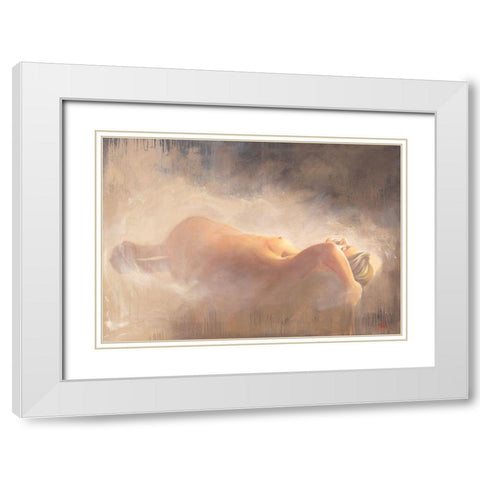 Nude I White Modern Wood Framed Art Print with Double Matting by Mallo, Pierre