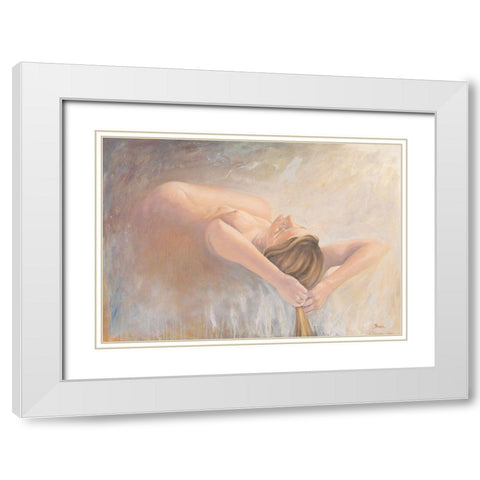 Nude II White Modern Wood Framed Art Print with Double Matting by Mallo, Pierre