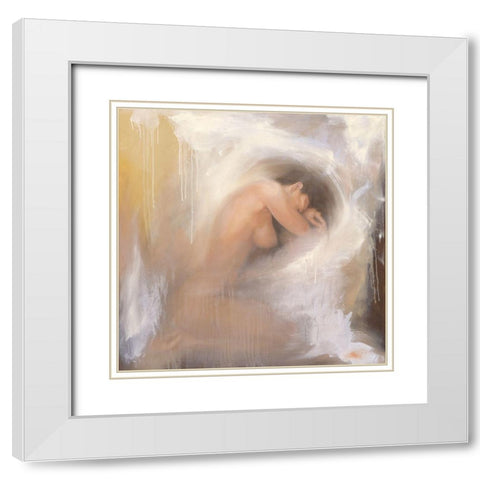 Nude III White Modern Wood Framed Art Print with Double Matting by Mallo, Pierre