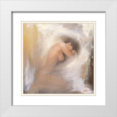 Nude III White Modern Wood Framed Art Print with Double Matting by Mallo, Pierre