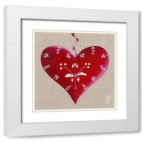 Lovely White Modern Wood Framed Art Print with Double Matting by Mellier, Francine