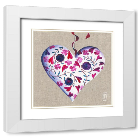 Honey White Modern Wood Framed Art Print with Double Matting by Mellier, Francine