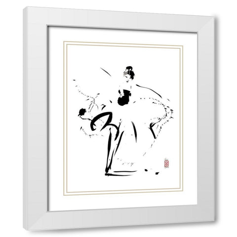 Affirmee sur ses pointes White Modern Wood Framed Art Print with Double Matting by Hanniet, Marc