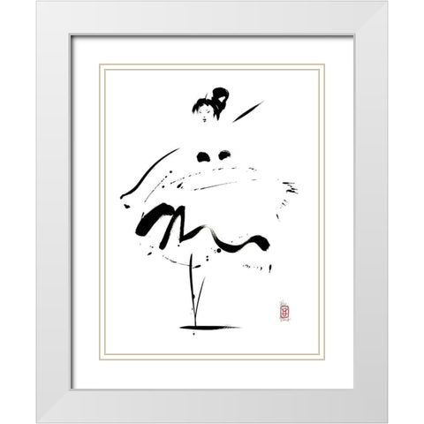 Toupie legere White Modern Wood Framed Art Print with Double Matting by Hanniet, Marc