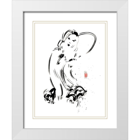 Sa nuisette comme un pays sage White Modern Wood Framed Art Print with Double Matting by Hanniet, Marc