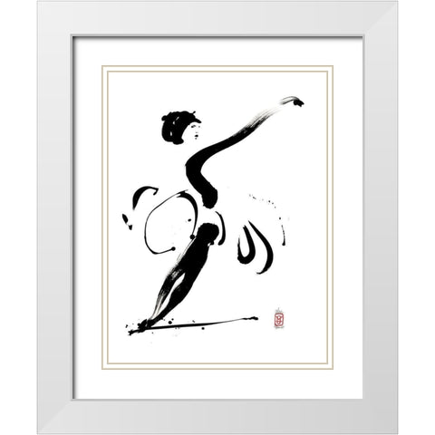 Parenthese en suspension White Modern Wood Framed Art Print with Double Matting by Hanniet, Marc