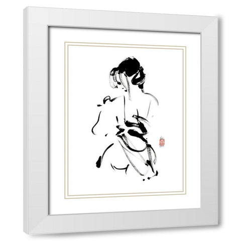 Coquine White Modern Wood Framed Art Print with Double Matting by Hanniet, Marc