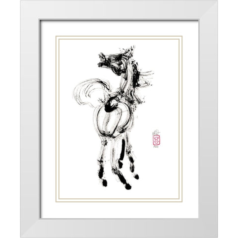 La rage de vivre White Modern Wood Framed Art Print with Double Matting by Hanniet, Marc