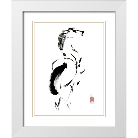 Etalon White Modern Wood Framed Art Print with Double Matting by Hanniet, Marc