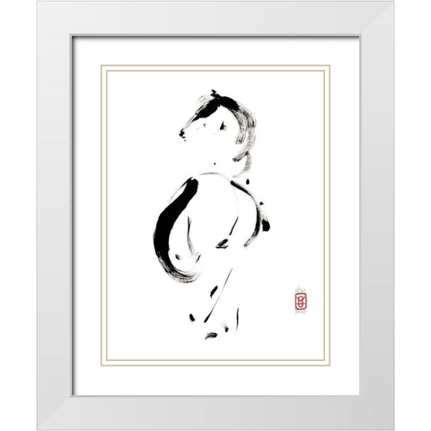 La mysterieuse elegante White Modern Wood Framed Art Print with Double Matting by Hanniet, Marc