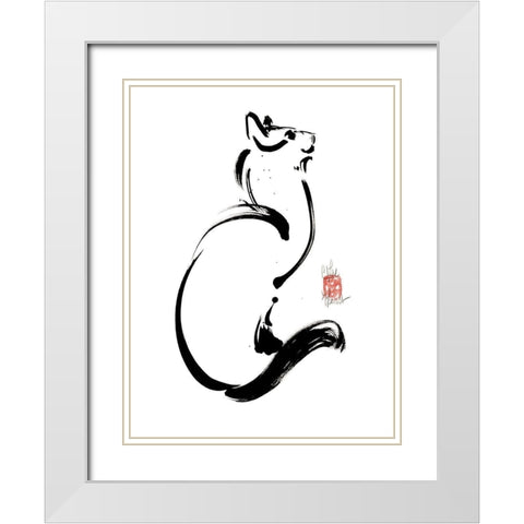 La confiance White Modern Wood Framed Art Print with Double Matting by Hanniet, Marc