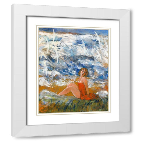Lorchestration du desir en petites voiles White Modern Wood Framed Art Print with Double Matting by Hanniet, Marc
