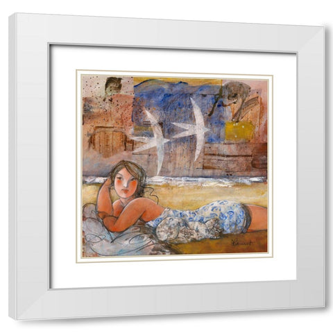 Autre et semblable White Modern Wood Framed Art Print with Double Matting by Hanniet, Marc