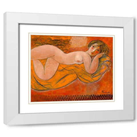 Ainsi soit-elle White Modern Wood Framed Art Print with Double Matting by Hanniet, Marc