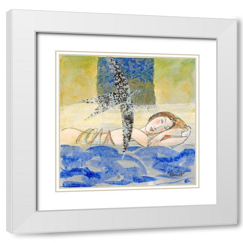 Leloge des vagues White Modern Wood Framed Art Print with Double Matting by Hanniet, Marc