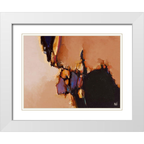 Le sixieme continent White Modern Wood Framed Art Print with Double Matting by Marchi